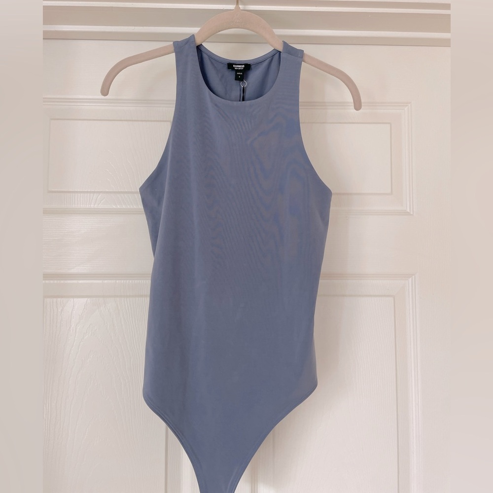 Express Dusty Blue Bodysuit NWT